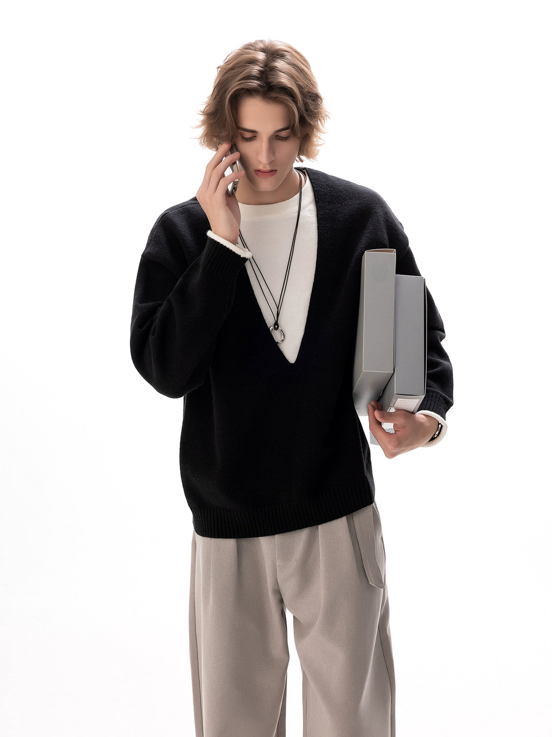 V-Neck Loose Knit Sweater