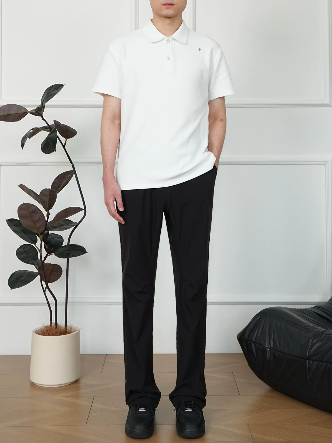 Embroidered Lapel Polo Shirt