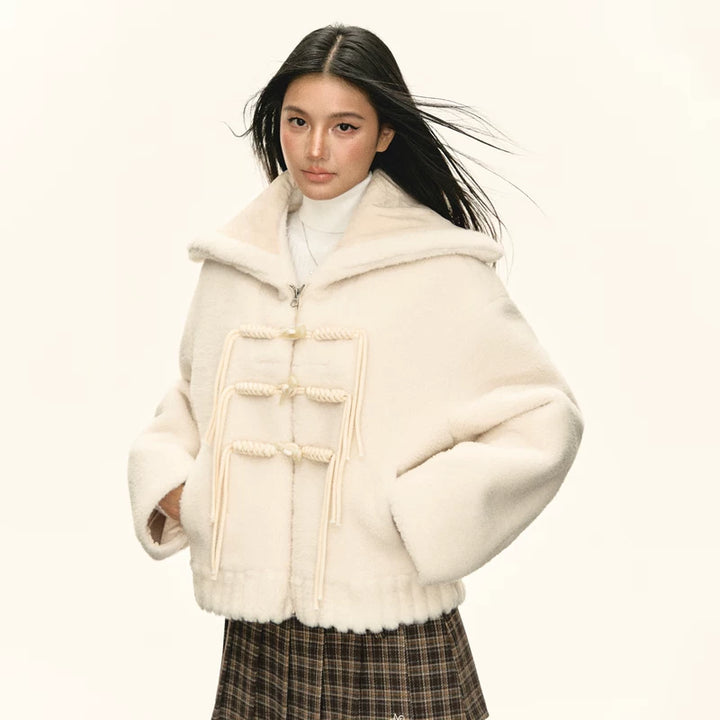 Manteau d'hiver épais rétro avec fermeture à bascule 