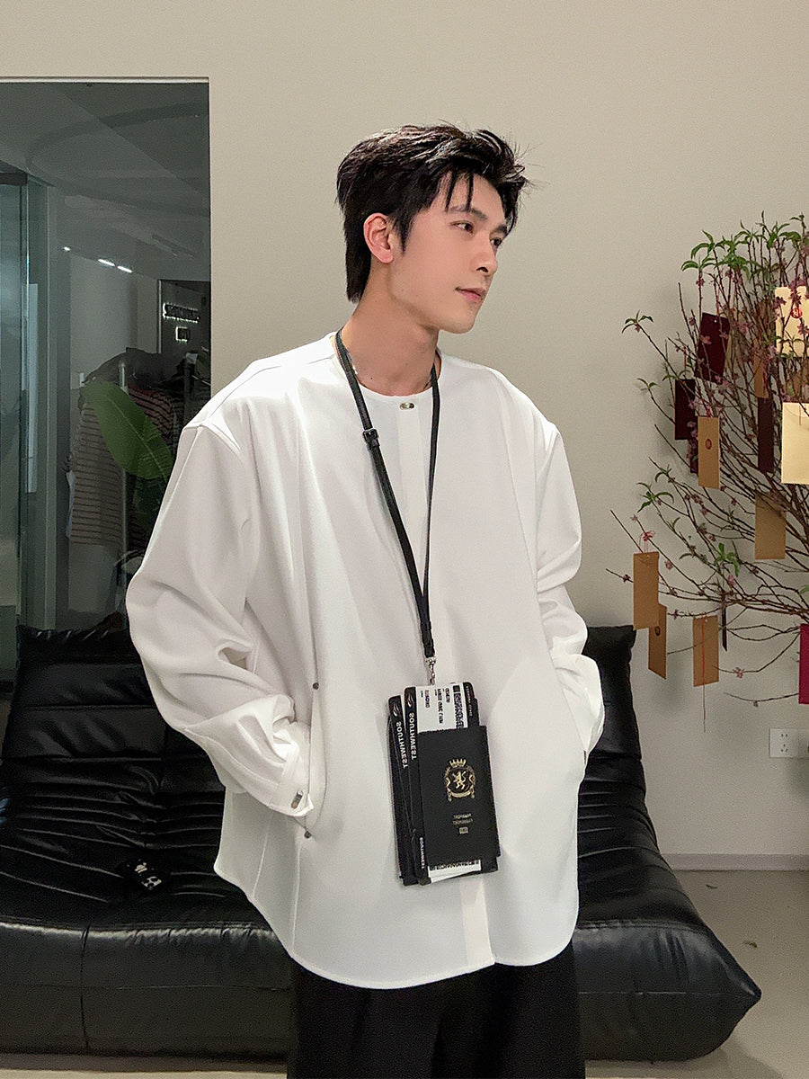 Long-Sleeved Chinese Style Shirt Jacket