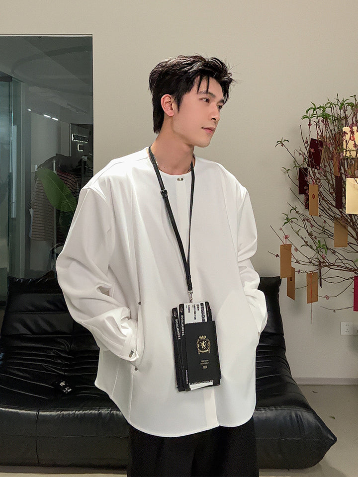Long-Sleeved Chinese Style Shirt Jacket