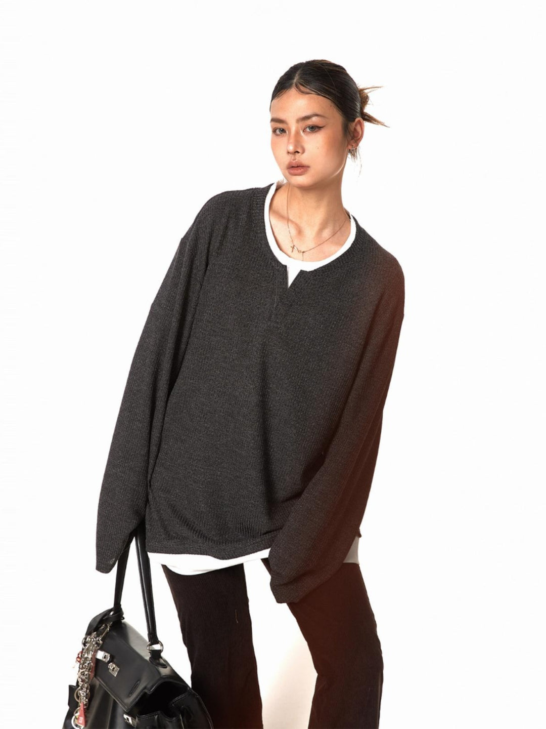 Retro Texture Two-Piece Sweatshirt