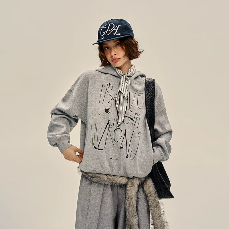 Graffiti Letter Print Hooded Sweatshirt