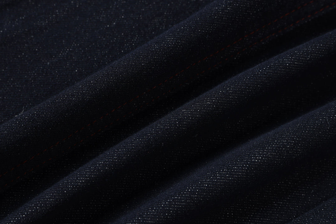 Bredbenet denim lappverk midjebukser 