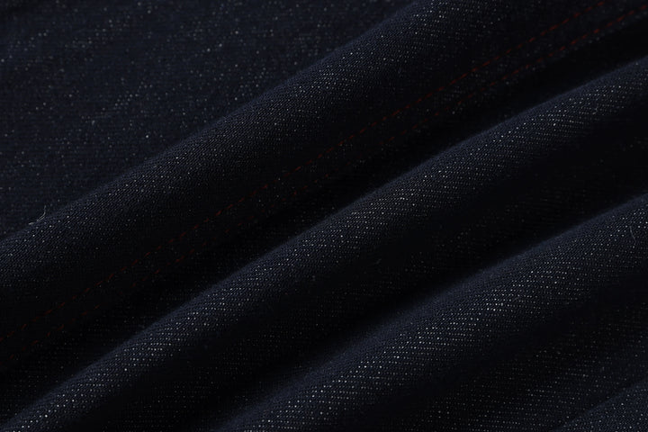 Bredbenet denim lappverk midjebukser 