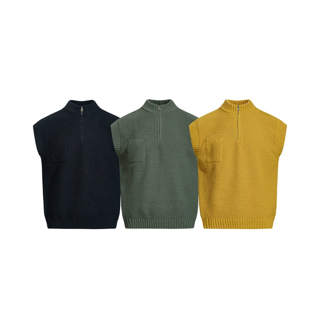 Half Zip Knitted Sweater Vest