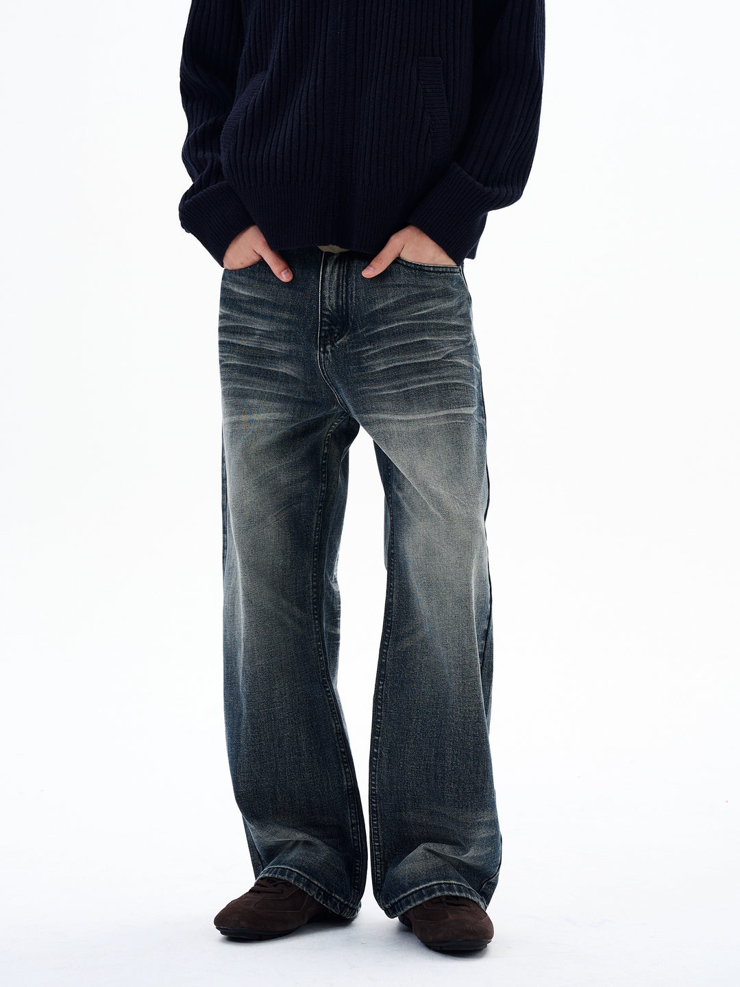 Washed Loose Retro Jeans