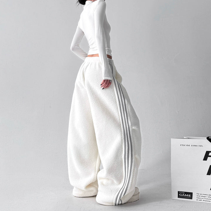 Lambskin Loose Warm Casual Straight Pants