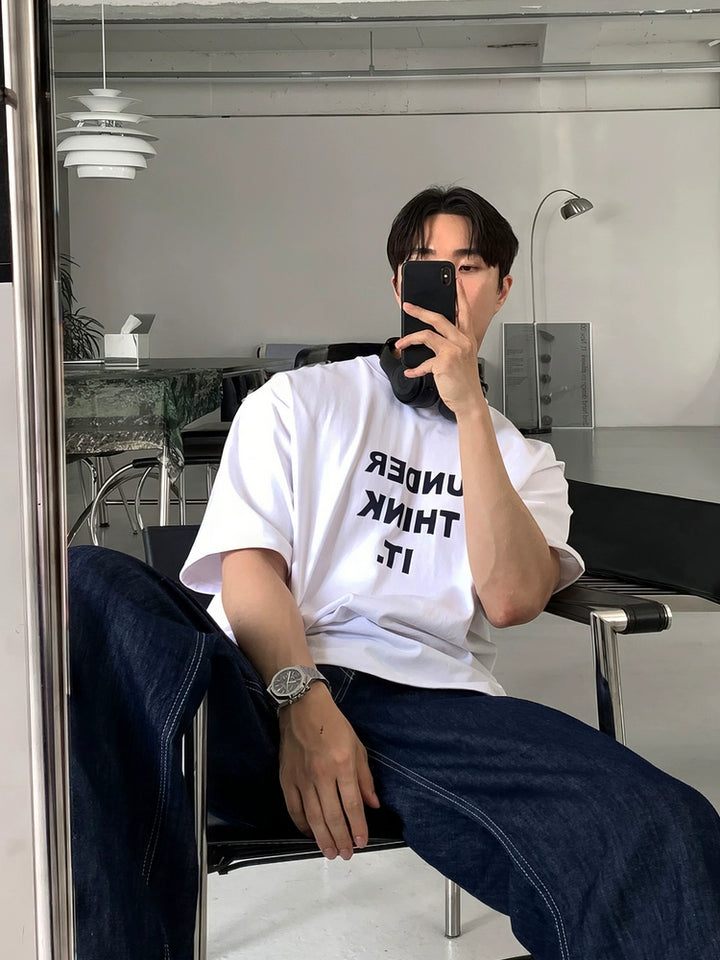 Camiseta de pullover de manga corta con estampado de letras 