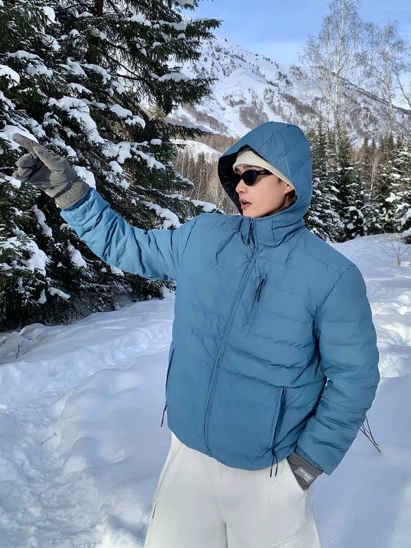 Капюшонная водоотталкивающая пуховая куртка 