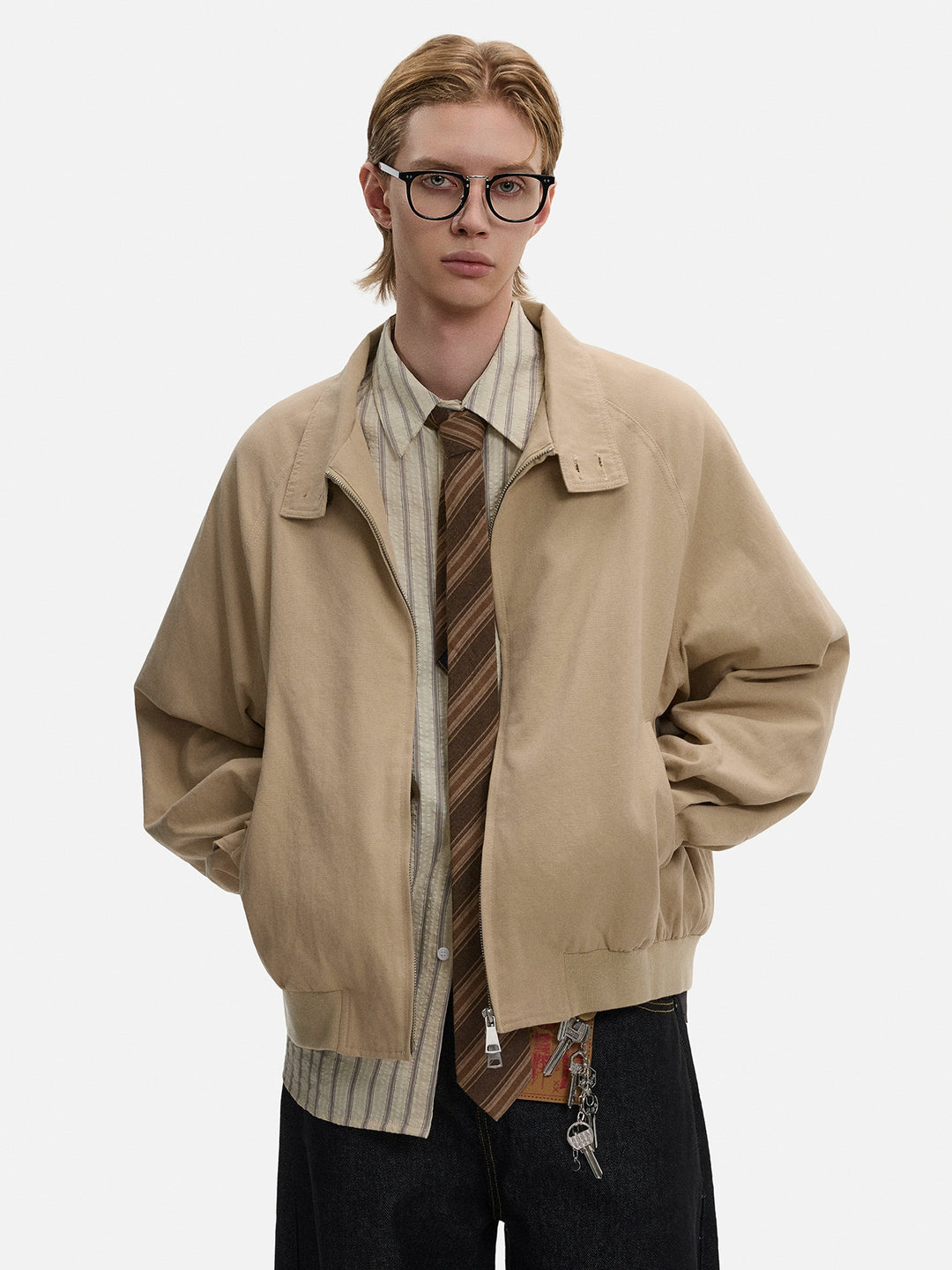Veste Harrington rétro à col montant 