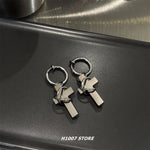Titanium Steel Cross Earrings