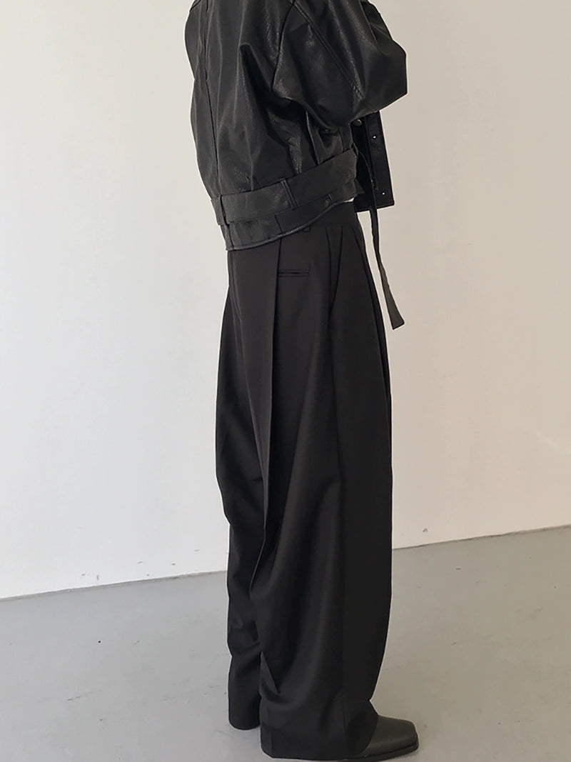 سروال مستقيم فضفاض بأسلوب مينيمالي 