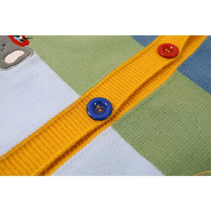 Cartoon Patchwork Knit Cardigan