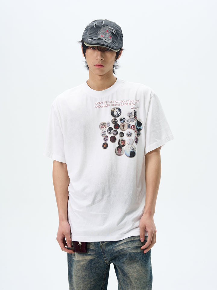 Loose Fit Short-Sleeve Badge T-Shirt