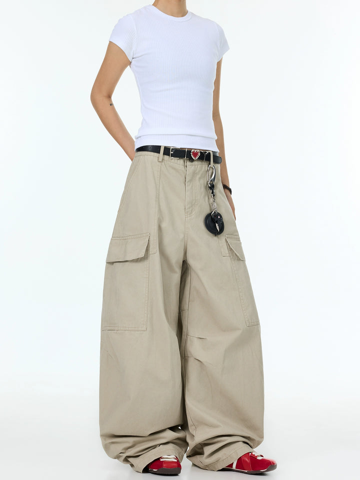 Faltige lockere Mehrfach-Taschen Cargo-Hose 