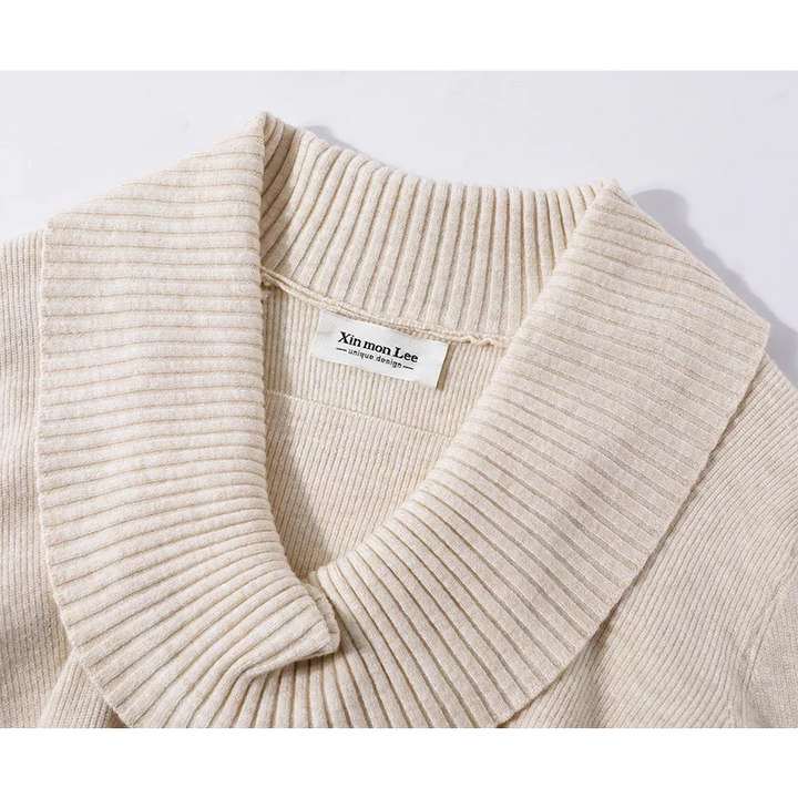 بلوزة محبوكة برقبة دائرية 