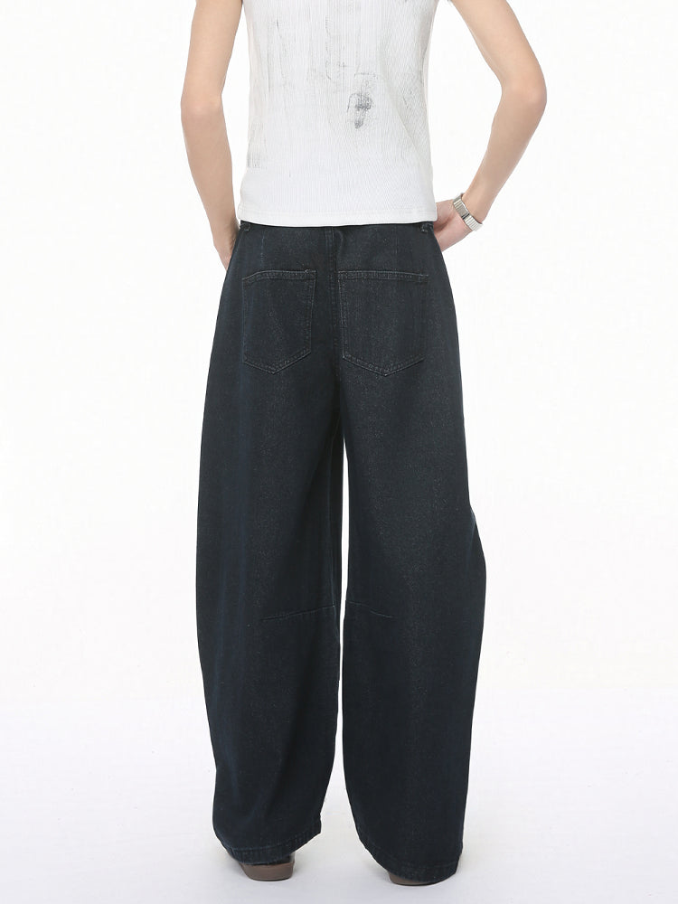Wide-Leg Mid-Waist Casual Jeans
