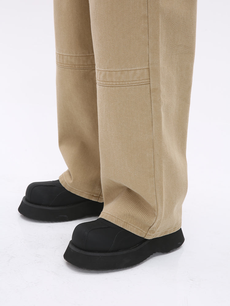 Loose Straight Mid-Waist Pants