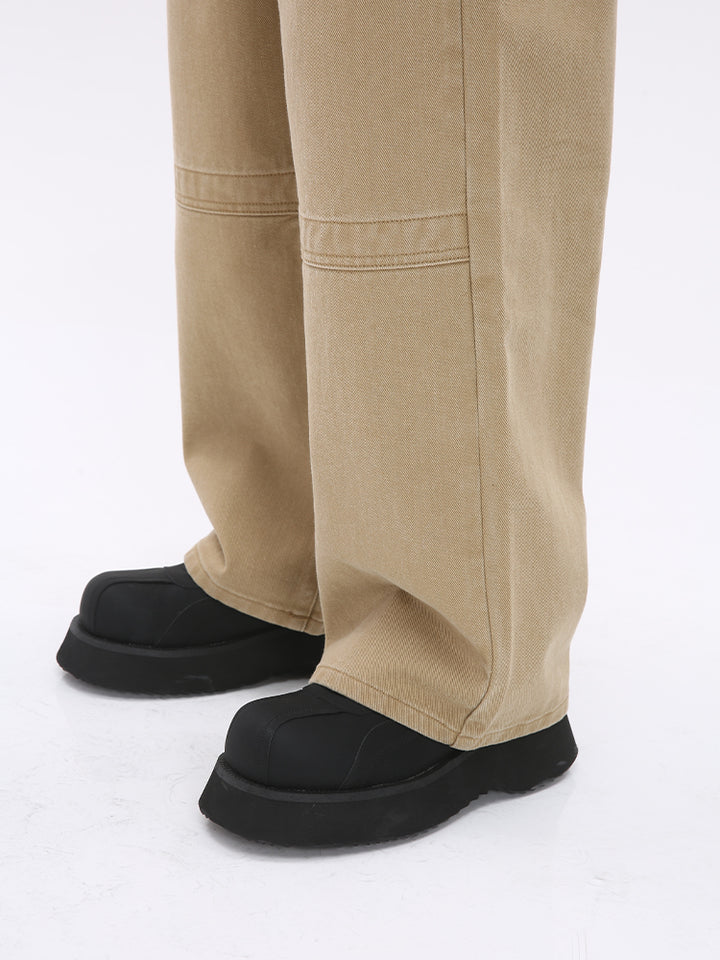 Loose Straight Mid-Waist Pants