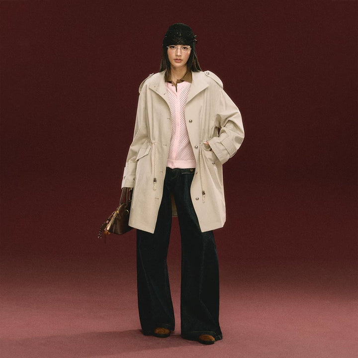 Retro Mid-Length Trench Coat