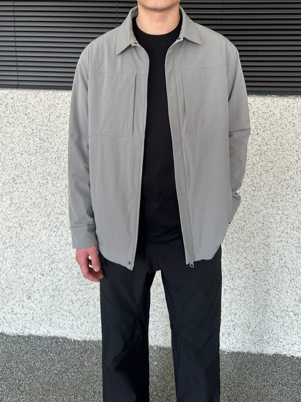칼라드 경량 면 지퍼 재킷 