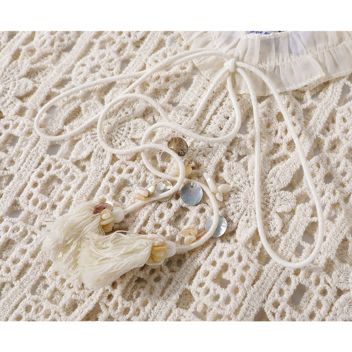 Lace V-Neck Embroidered Crochet Tank