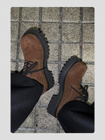 Suede Thick-Soled Derby Shoes