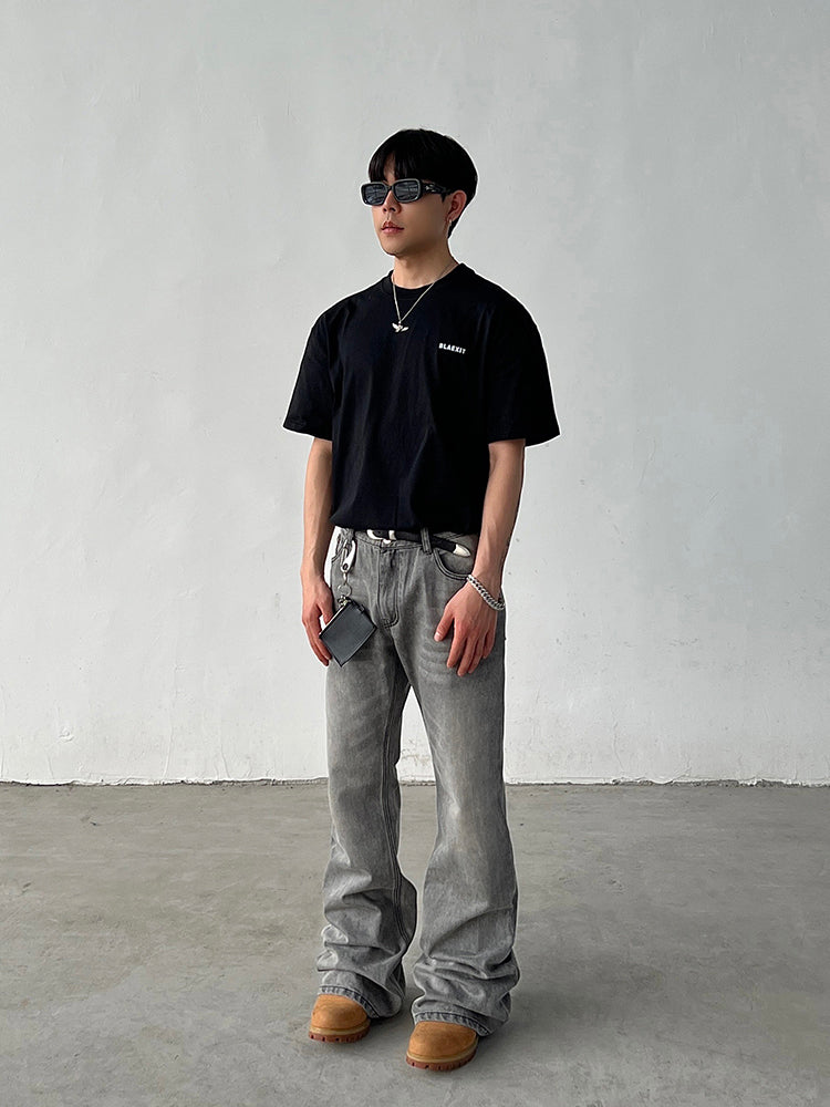 Gray Straight-leg Jeans