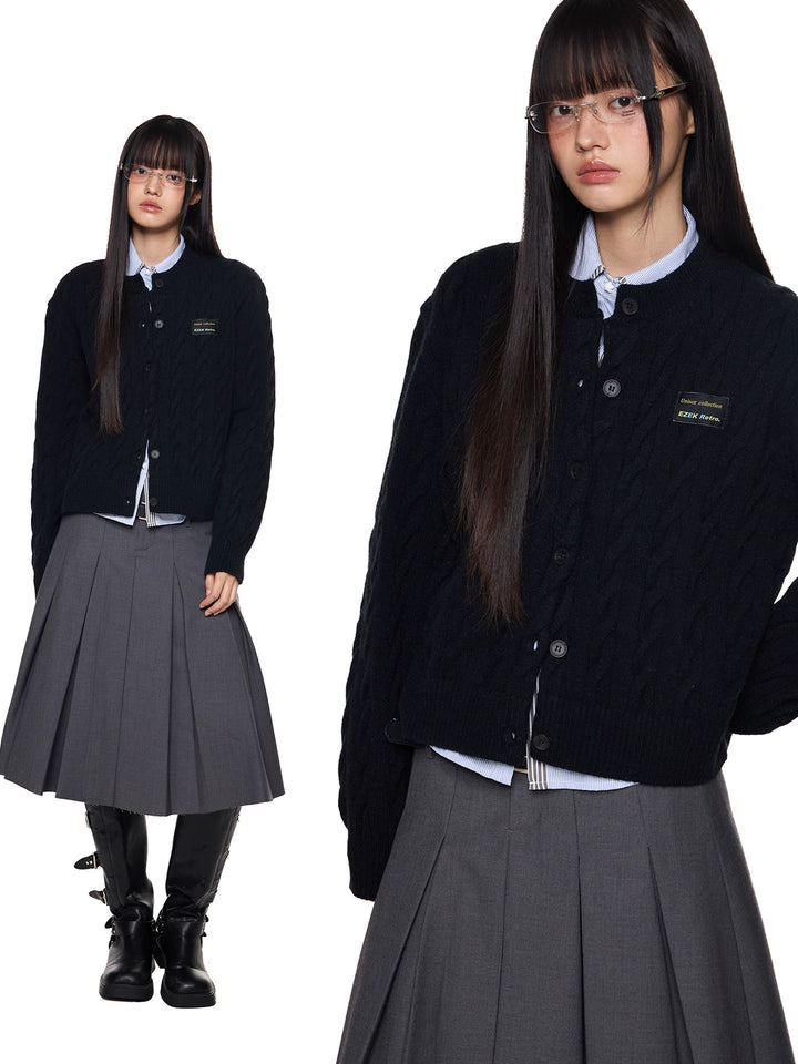 Cable Knit Button Front Sweater