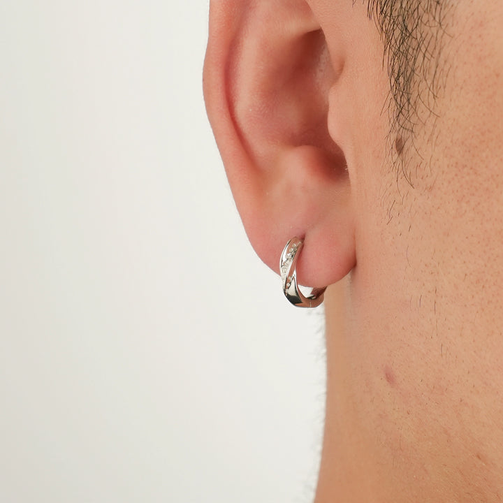 Sterling Silver Mobius Hoop Earrings