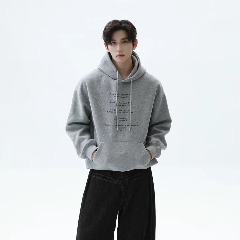 Minimalist Letter Print Loose Fit Hoodie