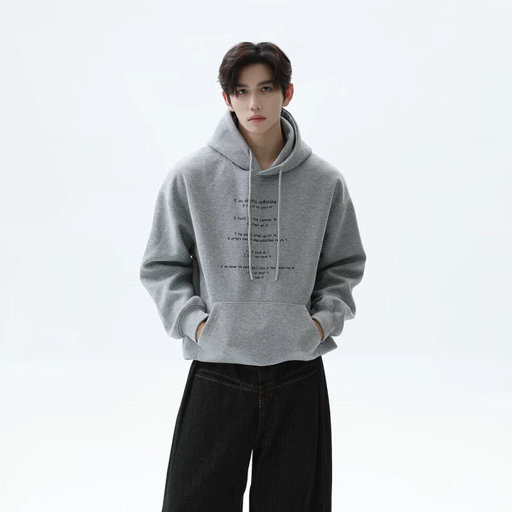 Minimalist Letter Print Loose Fit Hoodie