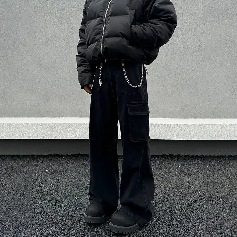 Multi-pocket Flared Cargo Pants
