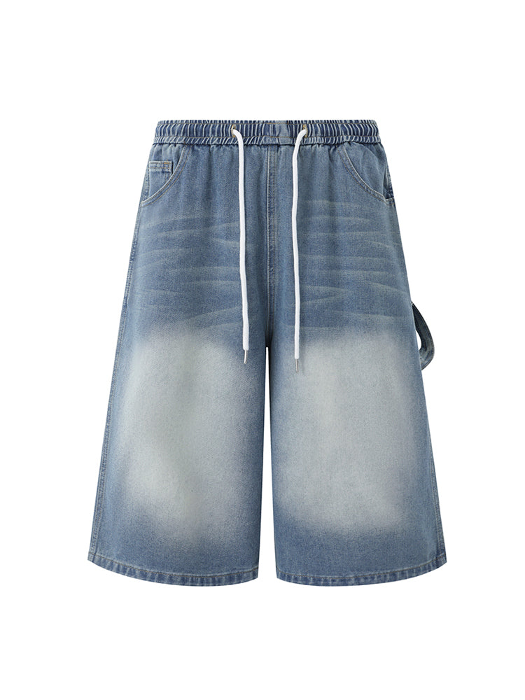 Wide-Leg Denim Cropped Pants
