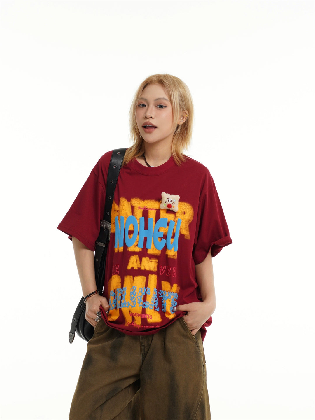 Cartoon Print Short Sleeve Loose T-shirt