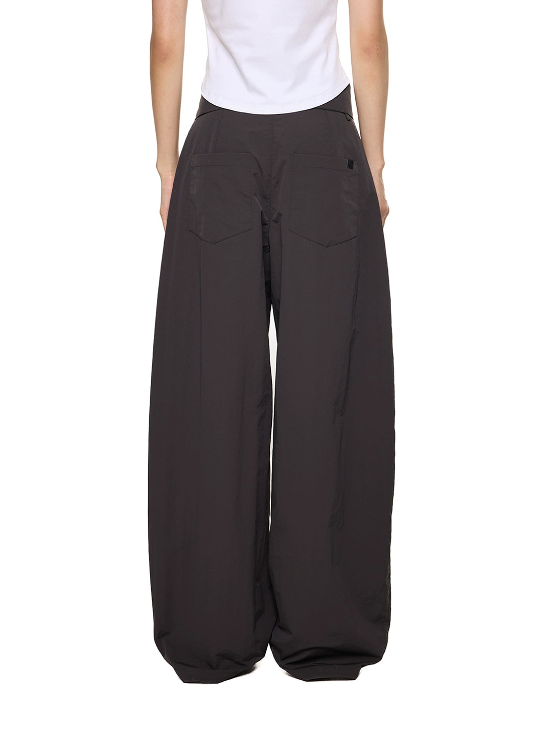 Breite Bein Splicing Gefaltete Freizeit Hose 