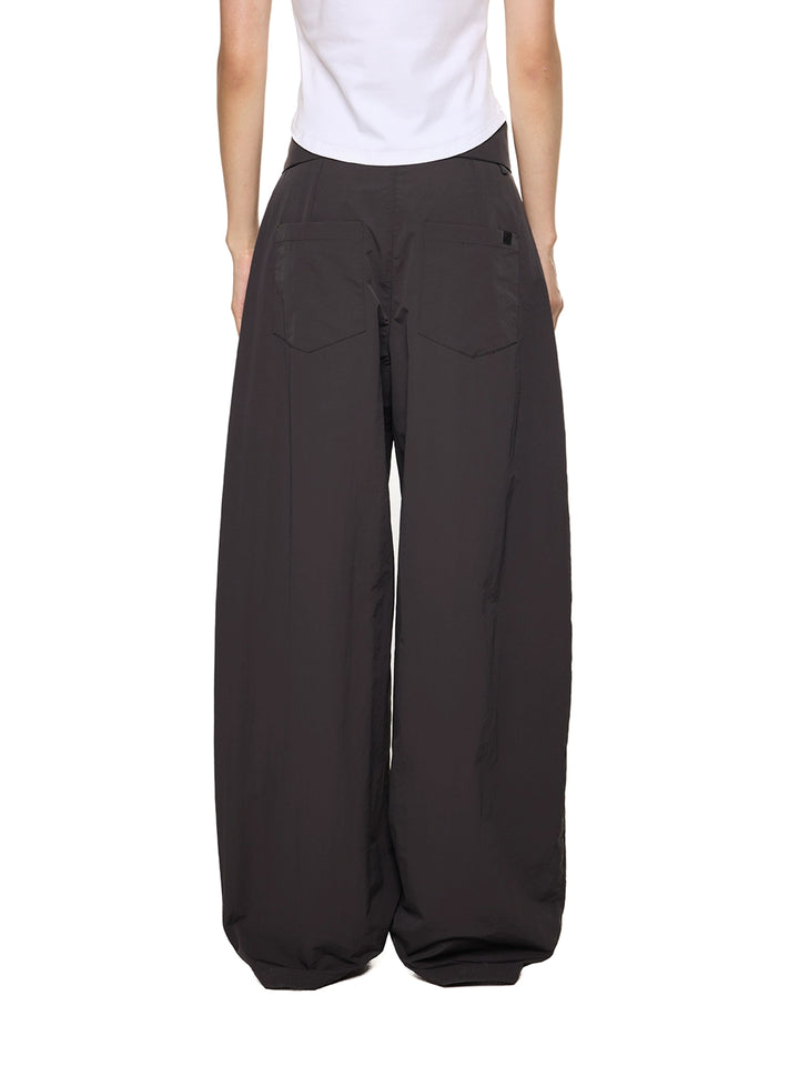 Breite Bein Splicing Gefaltete Freizeit Hose 