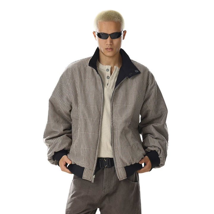 Veste en coton ample avec col montant réversible 