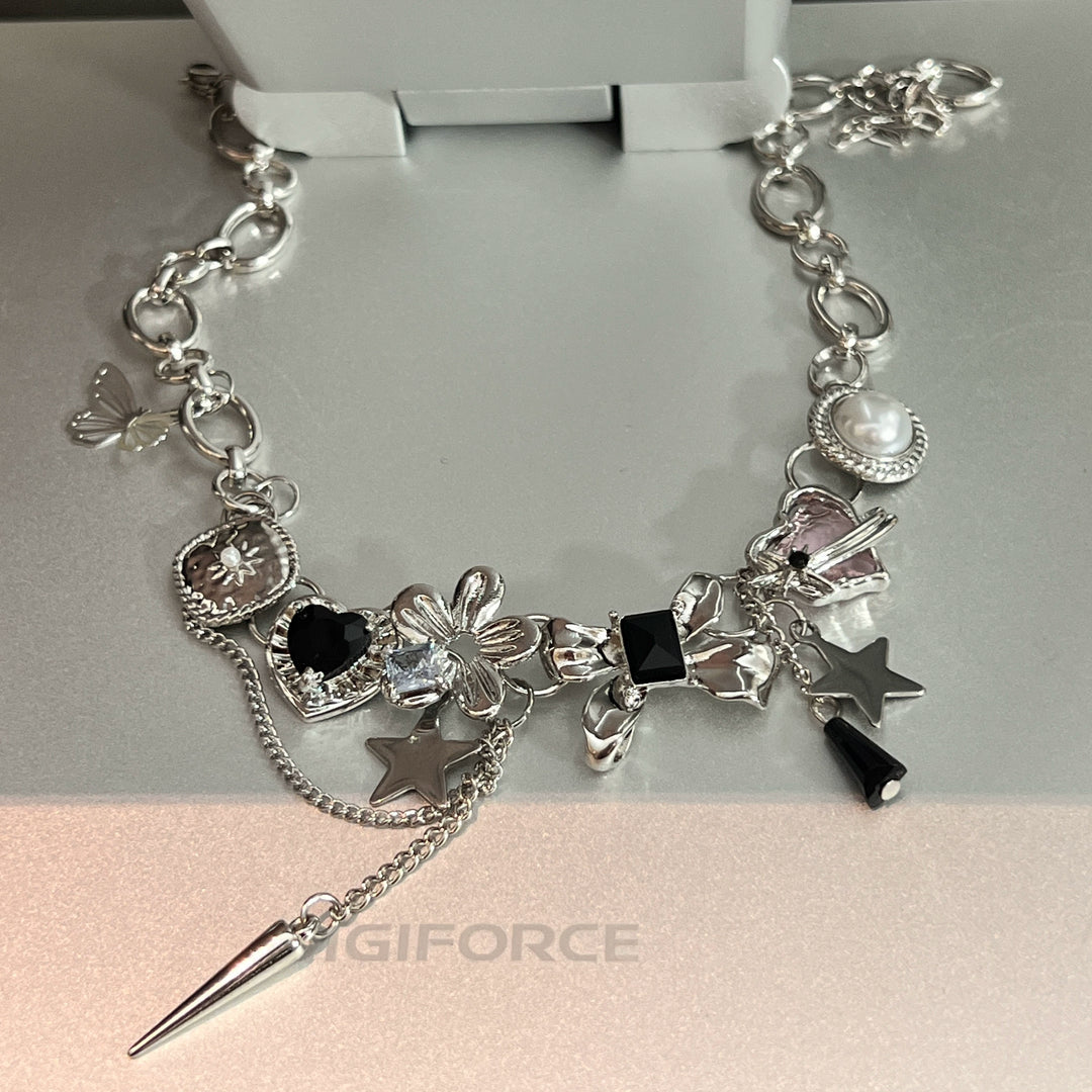 Metal Charm Pendant Clavicle Chain Necklace