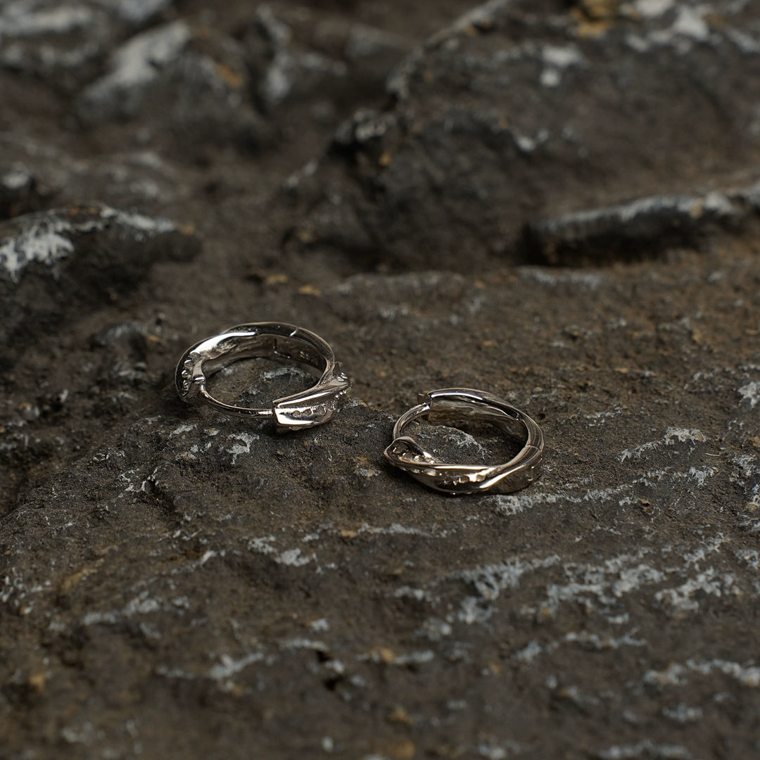 Sterling Silver Mobius Hoop Earrings