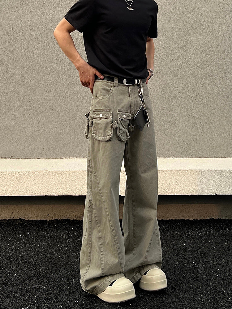 Heavyweight Multi-Pocket Wide-Leg Pants
