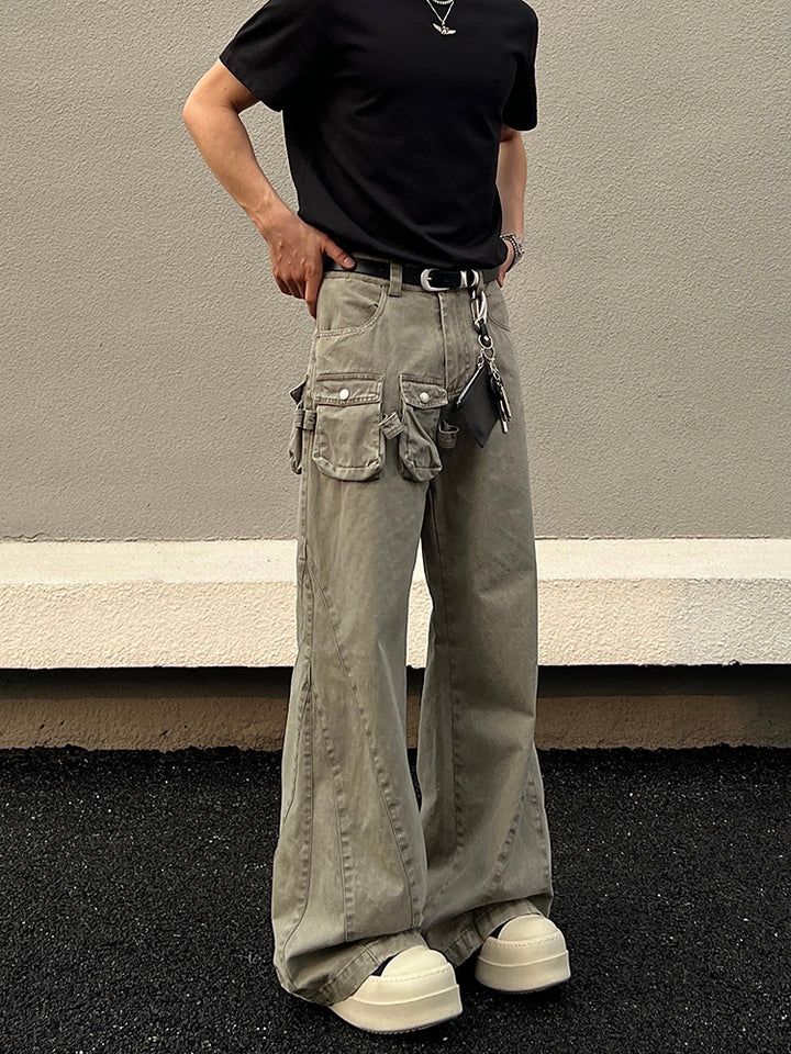 Heavyweight Multi-Pocket Wide-Leg Pants