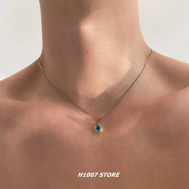 Blue Angel Eye Pendant Necklace