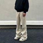 Deconstructed Cotton Flared Sweatpants