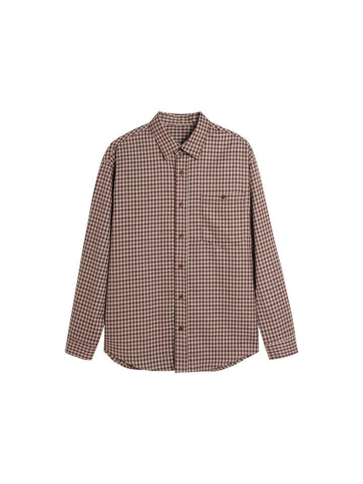 Camisa Casual de Cuadros con Botones Estilo Retro 