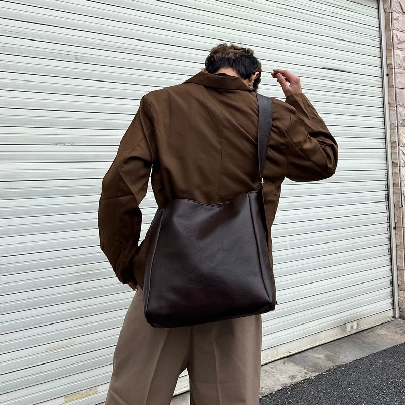 Leather Crossbody Large Tote Bag