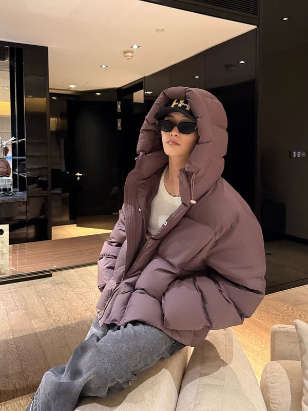 Ağır Kapüşonlu Aşağı Yastıklı Mont 