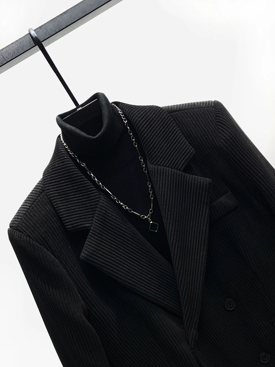 Corduroy Double-Breasted Jacket and Pants
