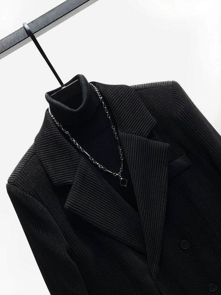 Corduroy Double-Breasted Jacket and Pants
